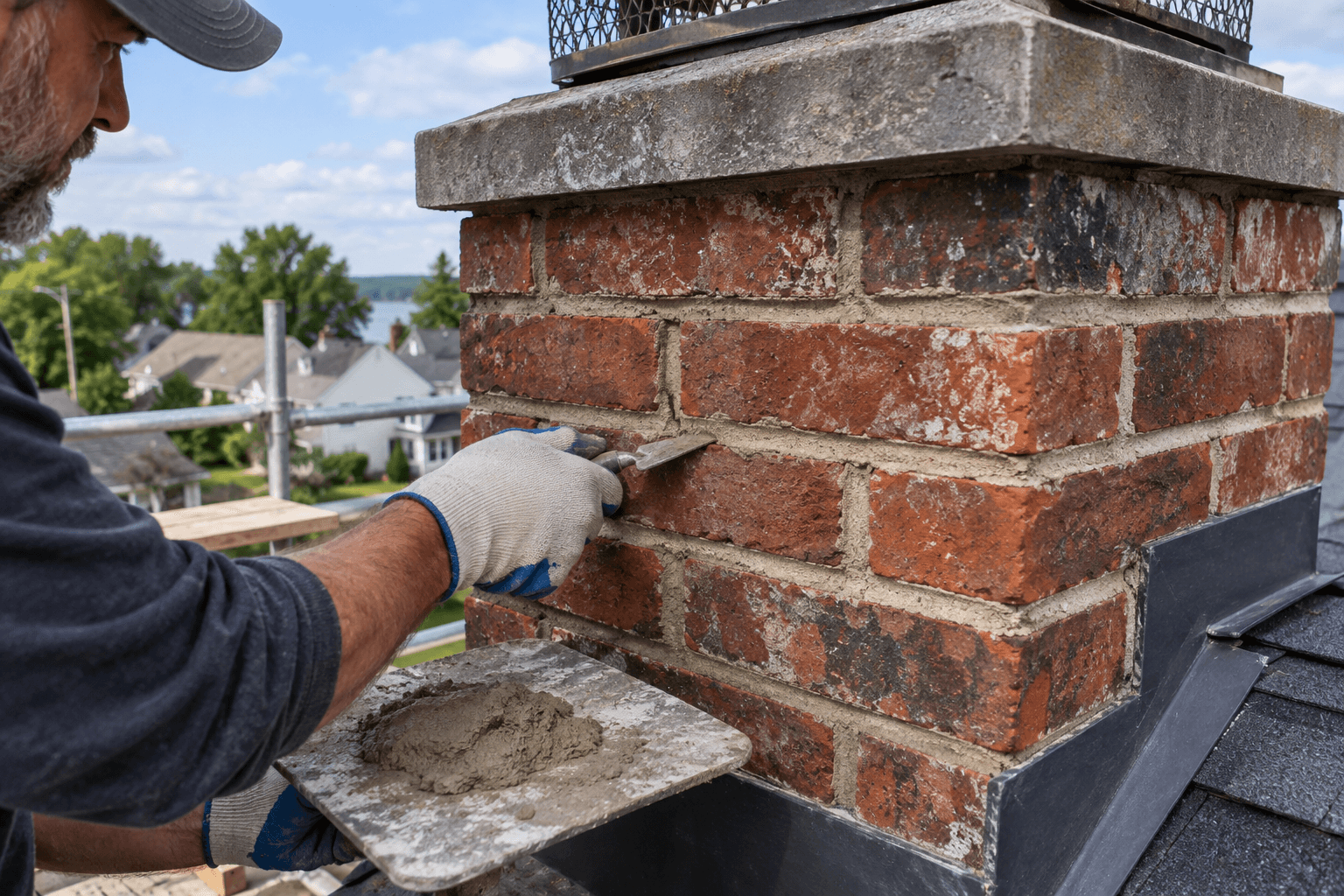 Editorial image illustrating masonry repair; not a real customer job